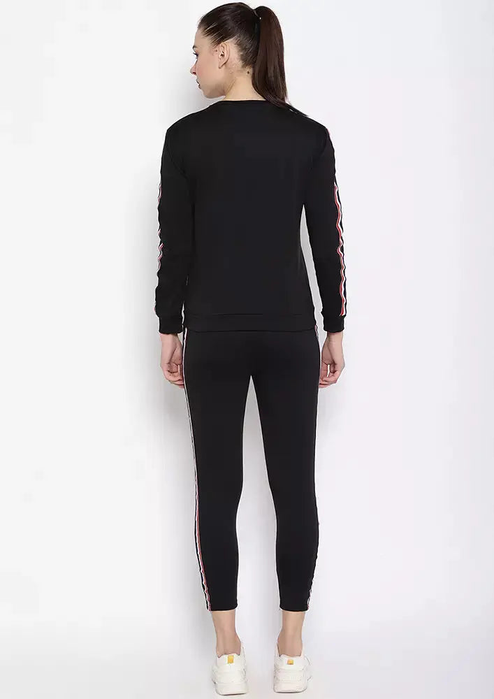 Side Striped Sweatshirt With Pyjama Set IKI CHIC Private Ltd
