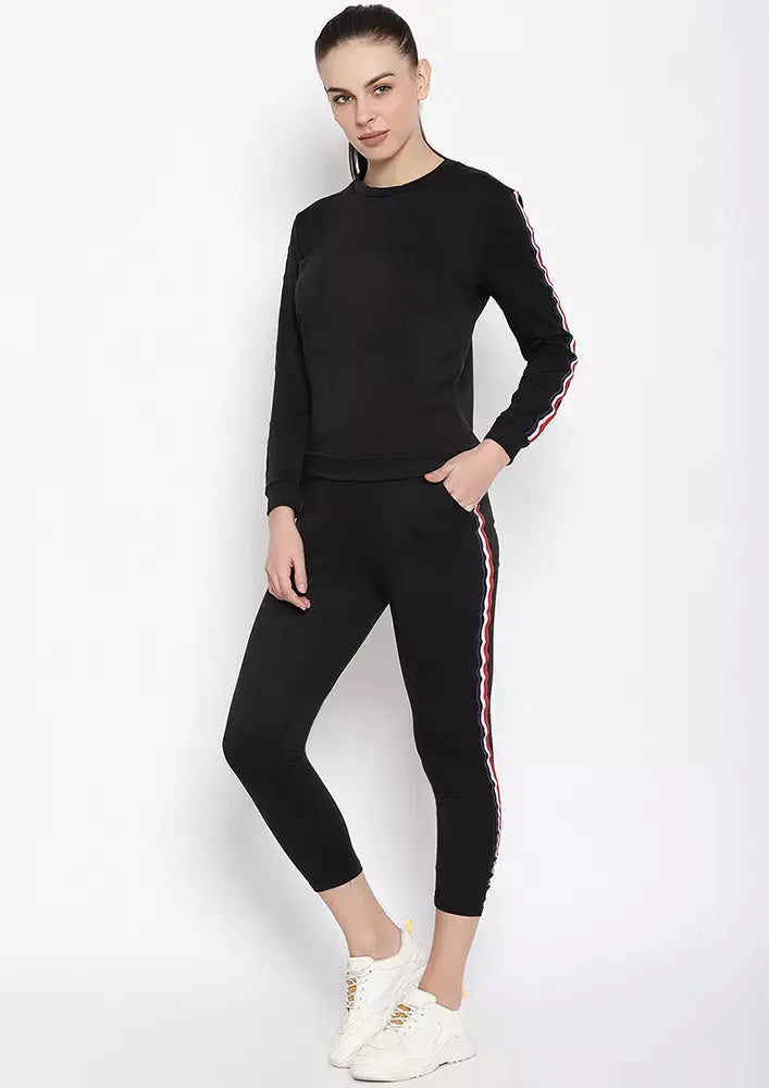 Side Striped Sweatshirt With Pyjama Set IKI CHIC Private Ltd