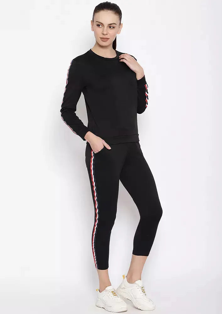 Side Striped Sweatshirt With Pyjama Set IKI CHIC Private Ltd