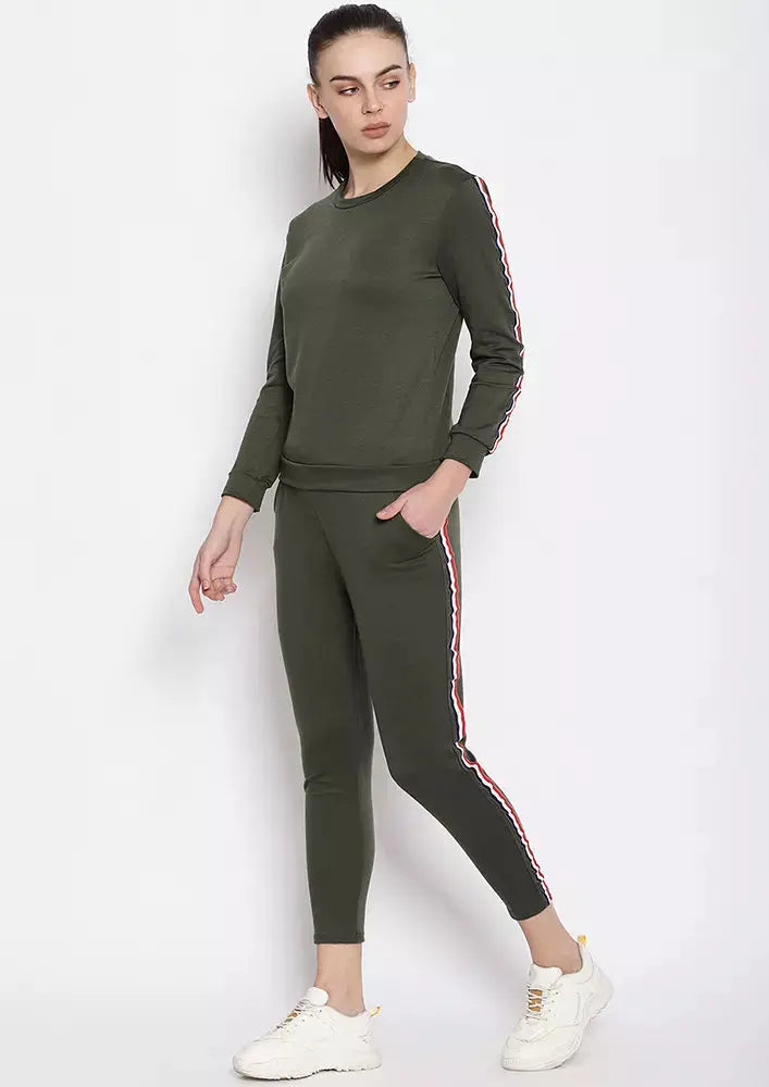 Side Striped Sweatshirt With Pyjama Set IKI CHIC Private Ltd