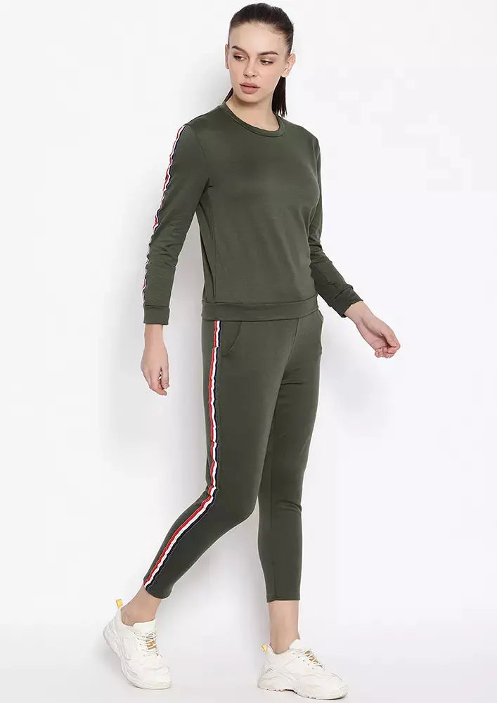 Side Striped Sweatshirt With Pyjama Set IKI CHIC Private Ltd