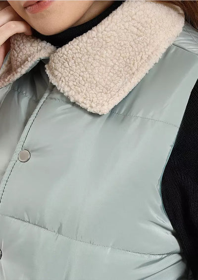 Sherpa Fleece Sleeveless Puffer Jacket